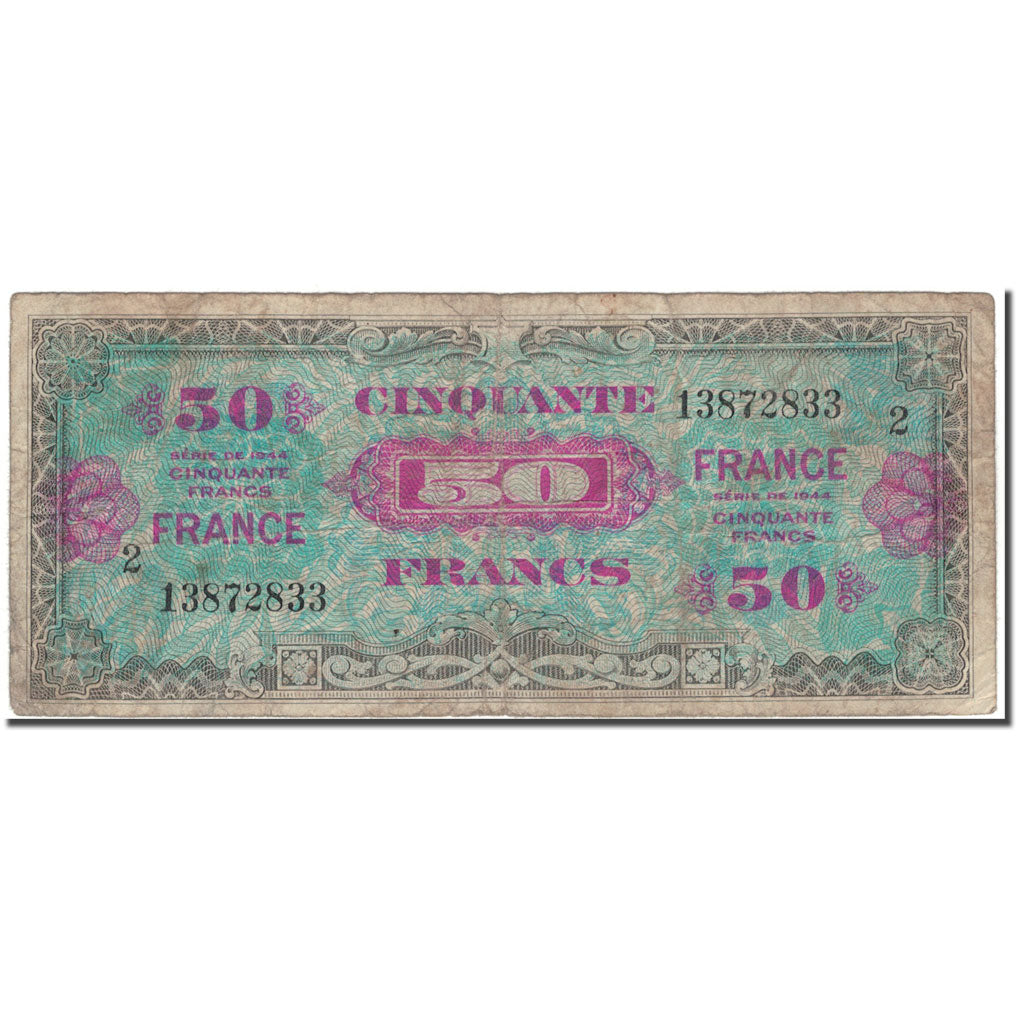 Francia, 50 Francs, 1945 Verso France, 1945, B, Fayette:24.2, KM:122b
