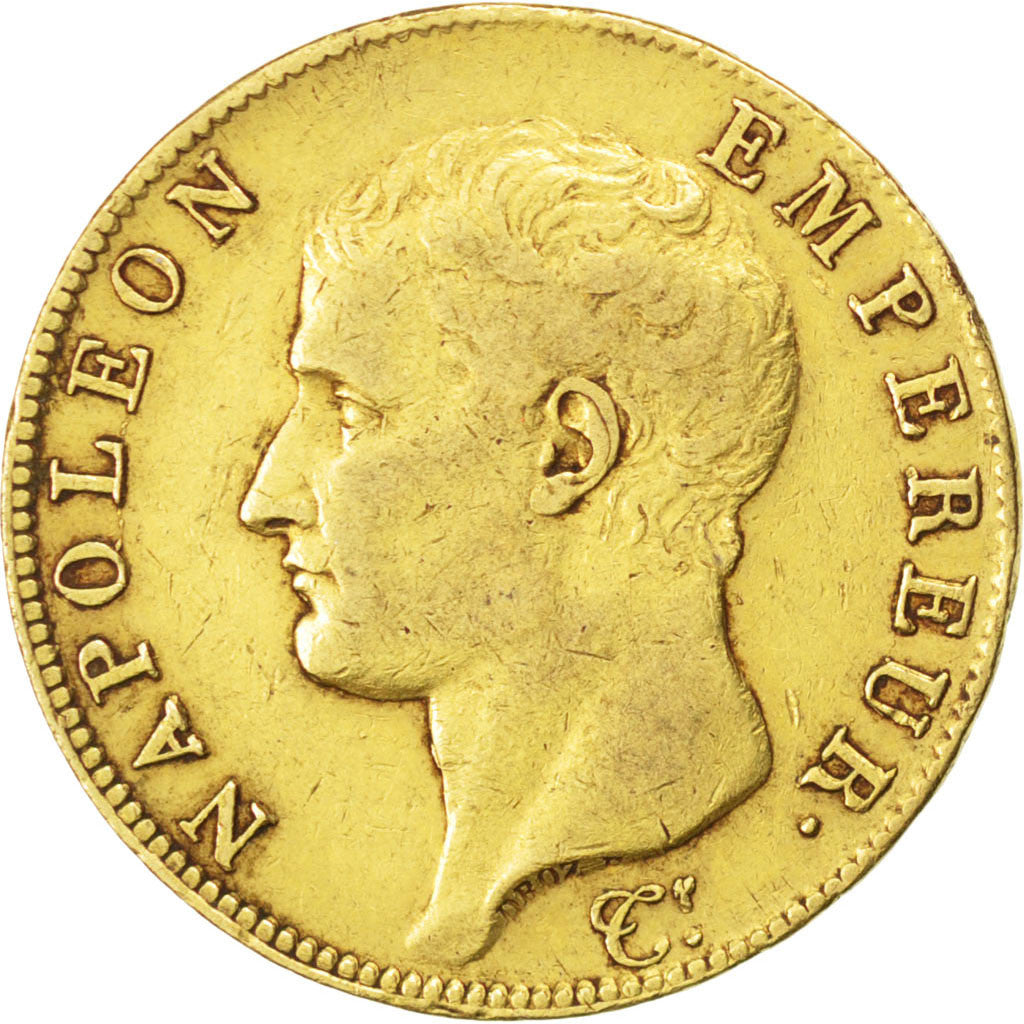 FRANCE, Napoléon I, 40 Francs, 1804, Paris, KM #664.1, EF(40-45), Gold, Gadoury 