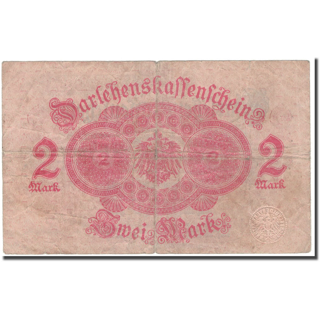 Billete, 2 Mark, Alemania, 1914-08-12, KM:54, RC+