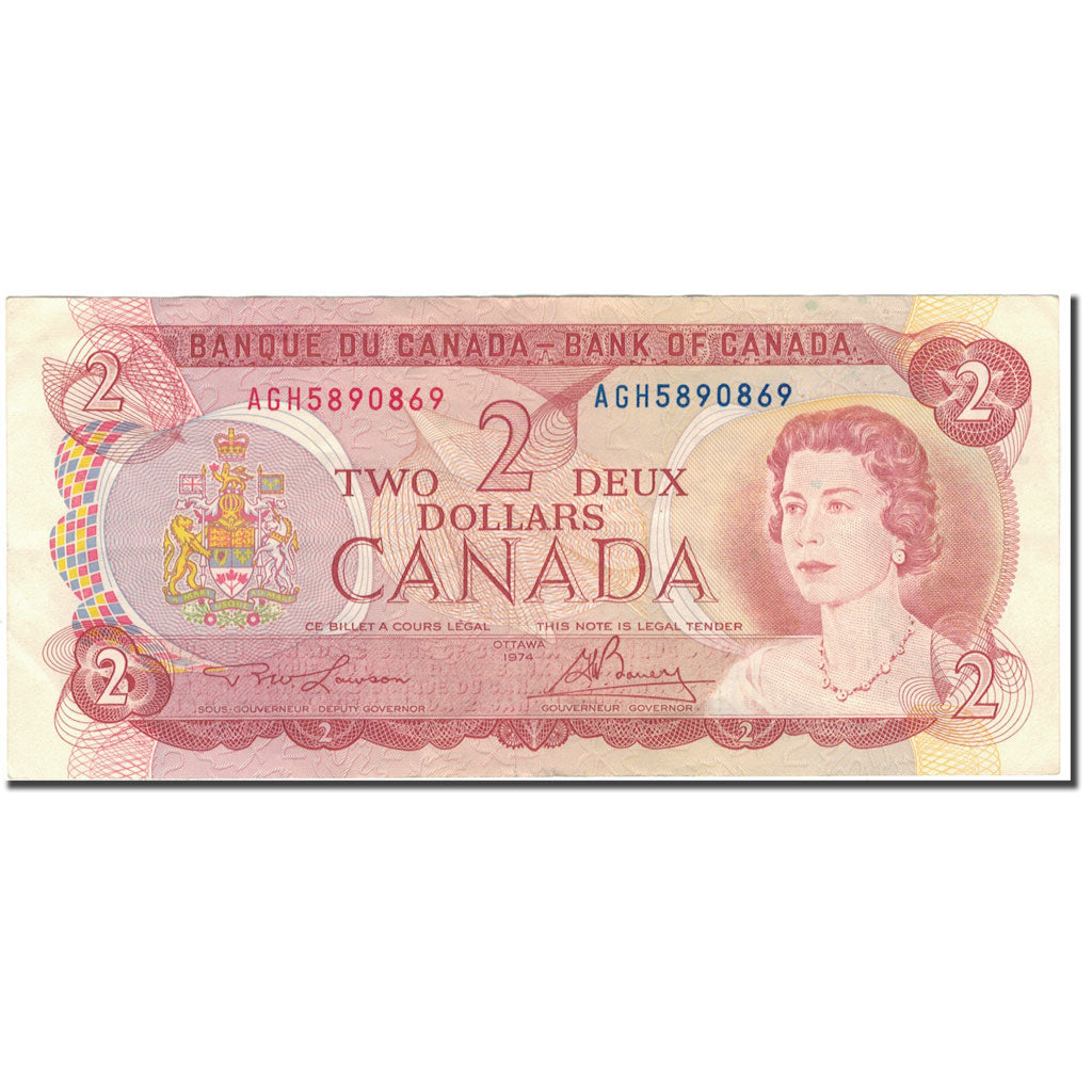 Banknote, Canada, 2 Dollars, 1974, KM:86a, AU(55-58)