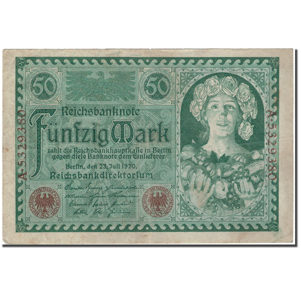 Banknot, Niemcy, 50 Mark, 1920-07-23, KM:68, EF(40-45)