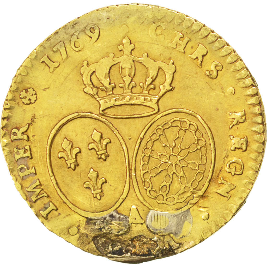 FRANCE, 1/2 Louis d'or, 1769, Paris, KM #517.1, F(12-15), Gold, Gadoury #330,...