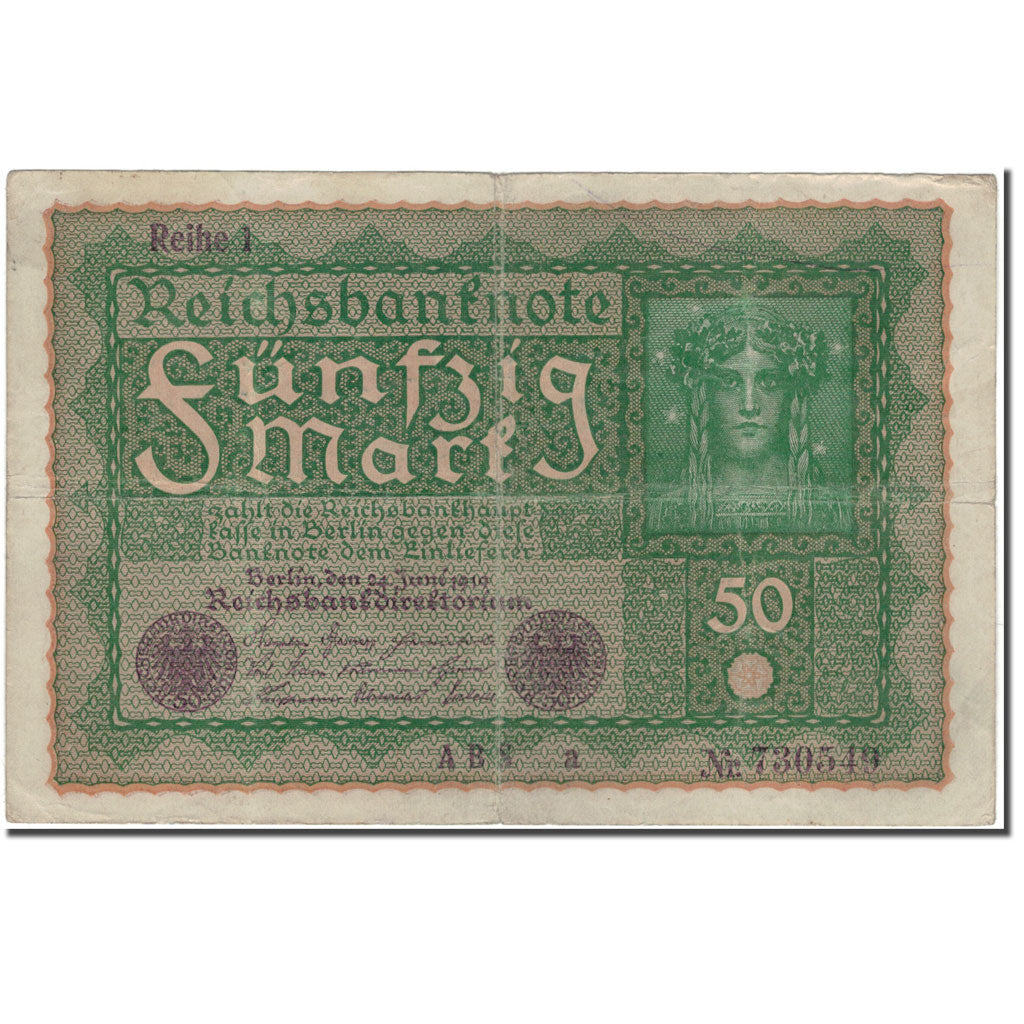Banknot, Niemcy, 50 Mark, 1919-06-24, KM:66, VF(20-25)