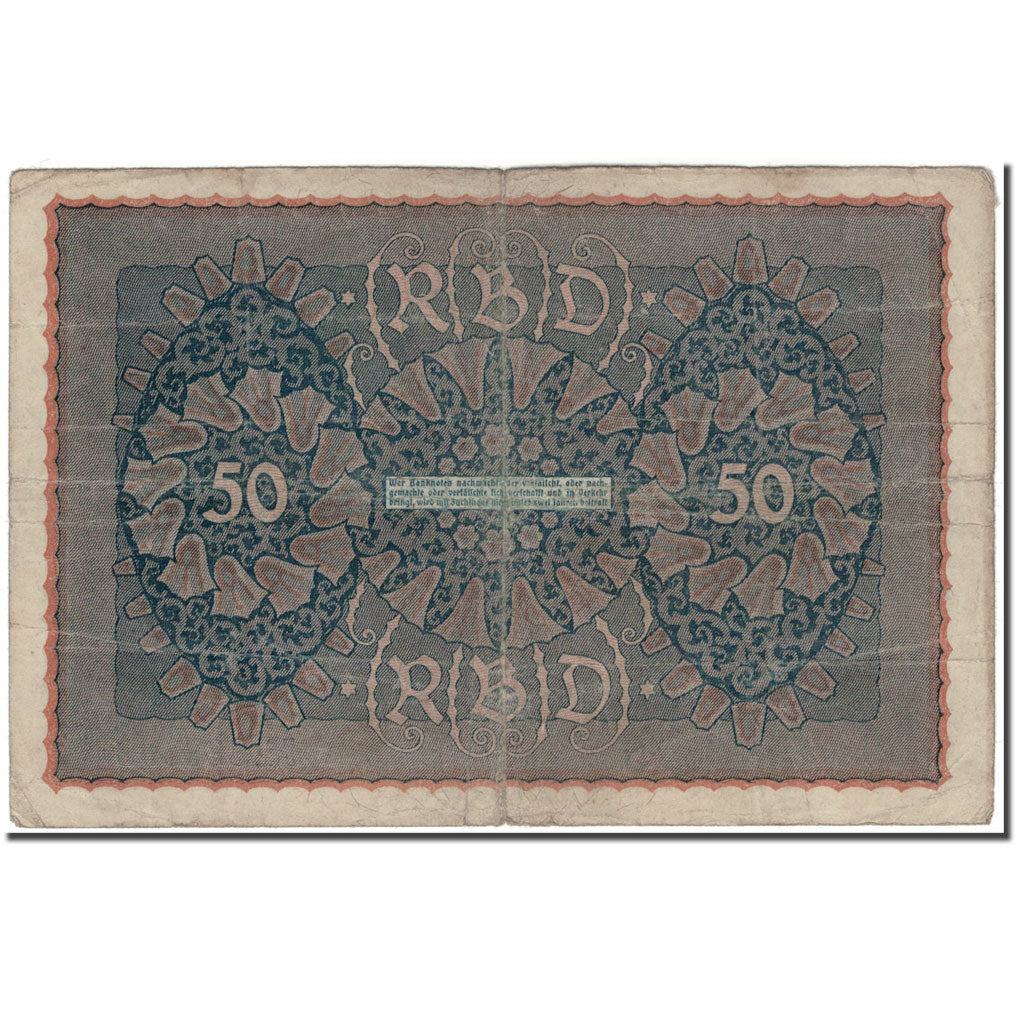Banknot, Niemcy, 50 Mark, 1919-06-24, KM:66, VG(8-10)