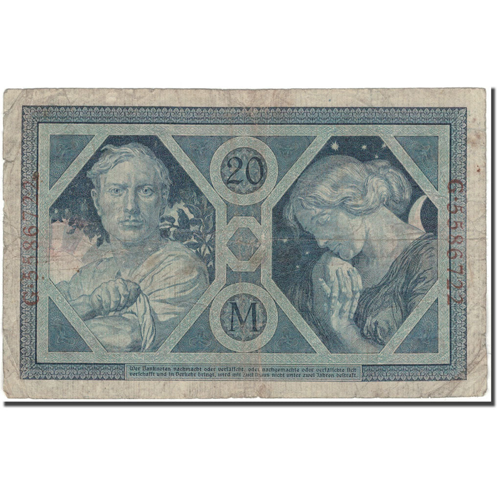 Banknote, Germany, 20 Mark, 1915-11-04, KM:63, VG(8-10)