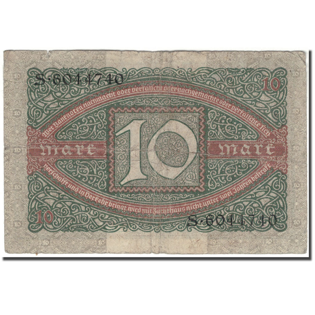 Banknot, Niemcy, 10 Mark, 1920-02-06, KM:67a, F(12-15)
