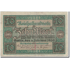 Banknote, Germany, 10 Mark, 1920-02-06, KM:67a, F(12-15)