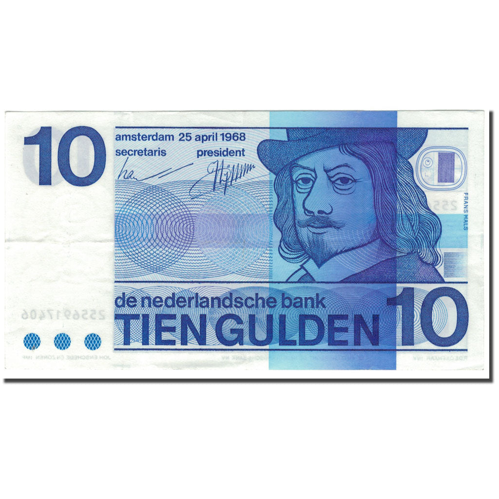 Banknote, Netherlands, 10 Gulden, 1968-04-25, KM:91b, AU(55-58)