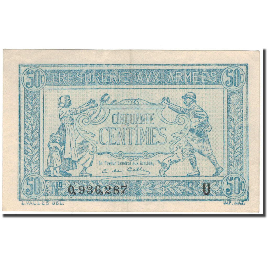 Frankrijk, 50 Centimes, 1917-1919 Army Treasury, 1919, SPL, Fayette:2.4, KM:M4