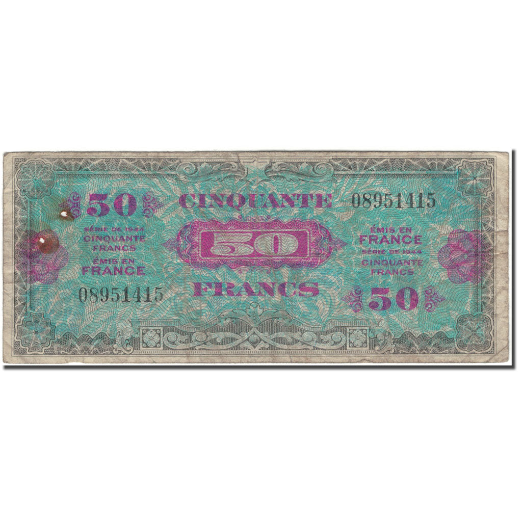 Frankrijk, 50 Francs, 1944 Flag/France, 1944, B, Fayette:VF19.1, KM:117a
