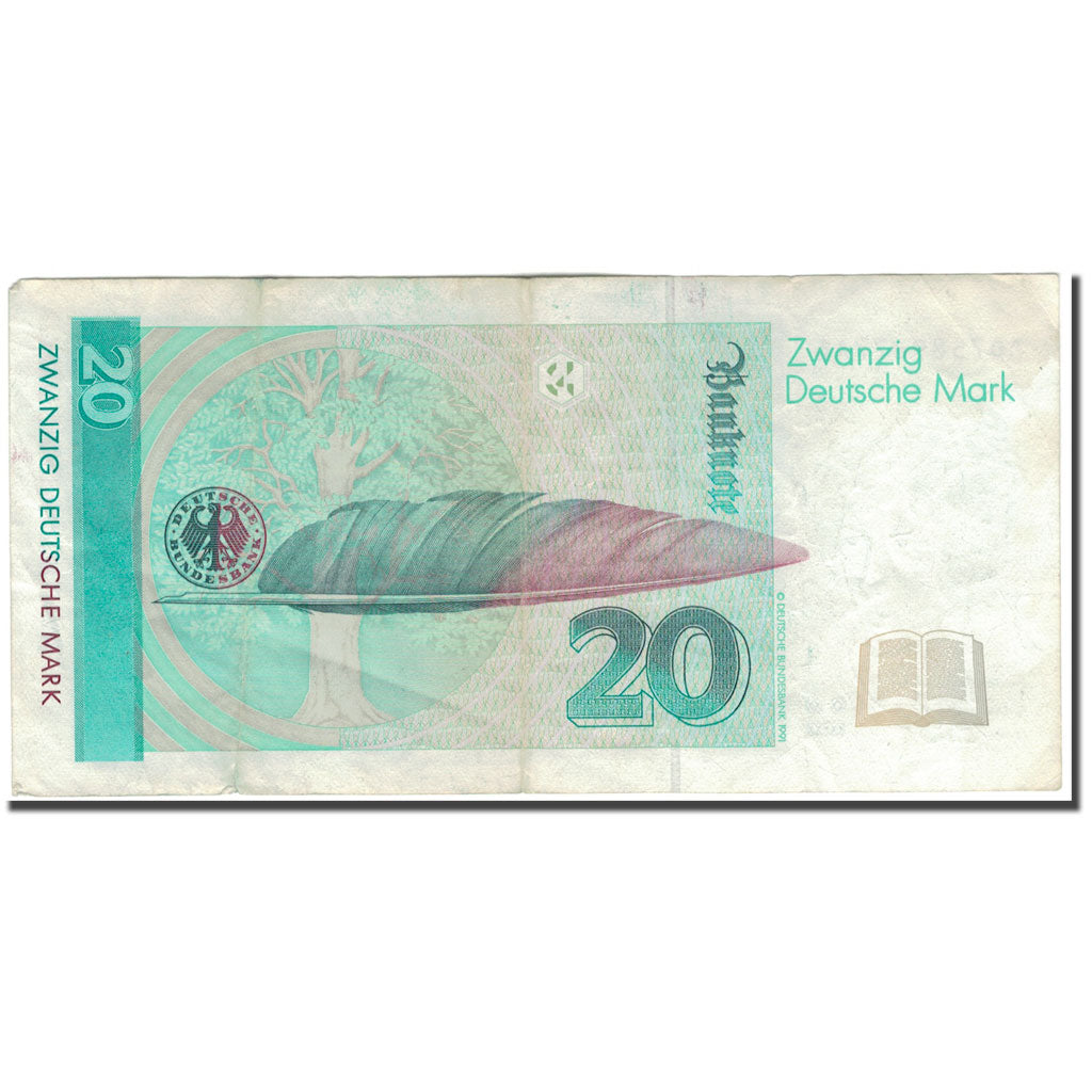 Banknote, GERMANY - FEDERAL REPUBLIC, 20 Deutsche Mark, 1991-08-01, KM:39a