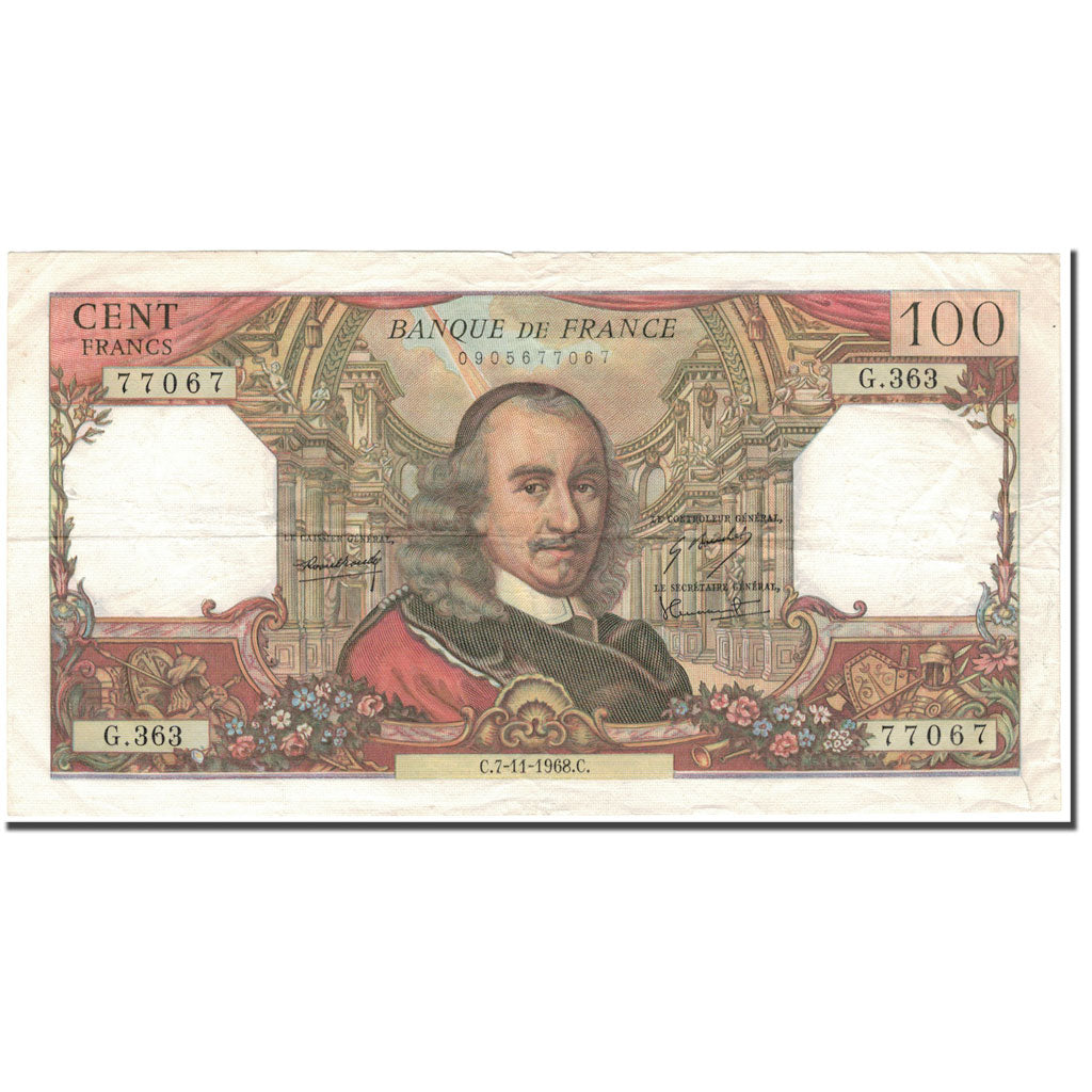 Frankrijk, 100 Francs, 100 F 1978-1995 ''Delacroix'', 1968-11-07, TB
