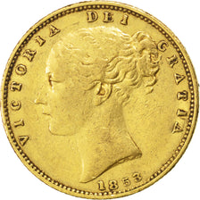 Great Britain, Souverain, 1853, KM #736.1, EF(40-45), Gold, 7.93