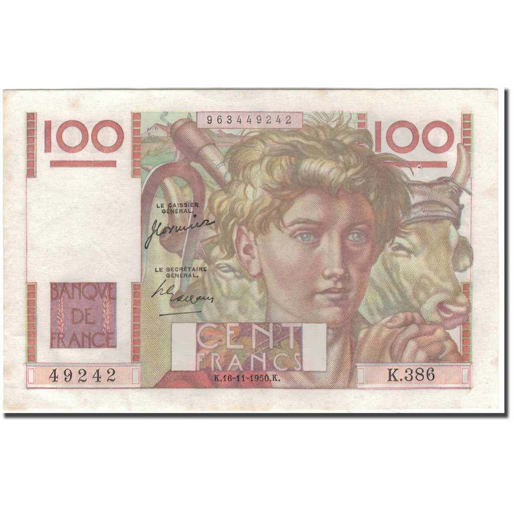 Francia, 100 Francs, 100 F 1945-1954 ''Jeune Paysan'', 1950-11-16, SPL-