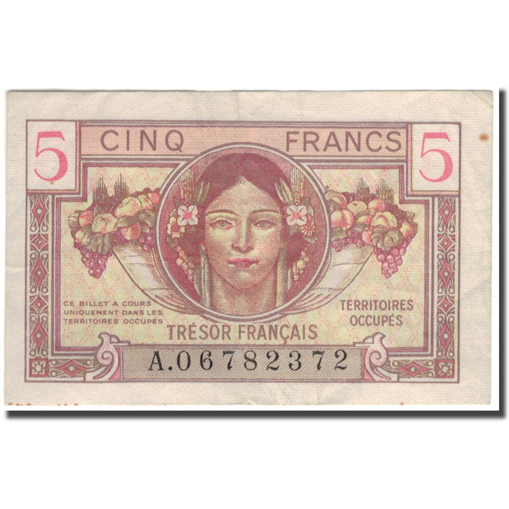 Francia, 5 Francs, 1947 French Treasury, 1947, MBC, Fayette:VF29.1, KM:M6a