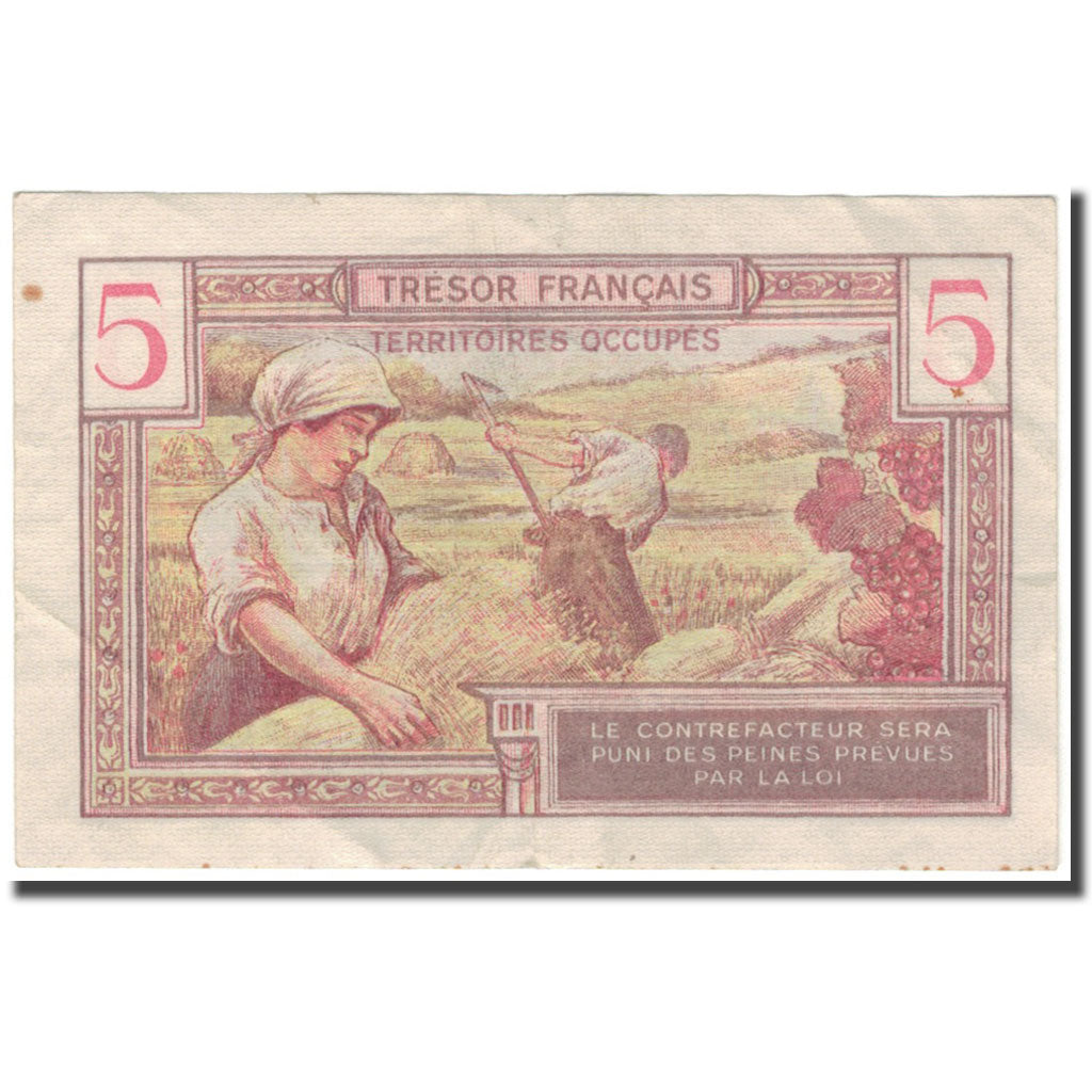 Francia, 5 Francs, 1947 French Treasury, 1947, MBC, Fayette:VF29.1, KM:M6a