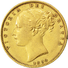 Great Britain, Souverain, 1852, KM #736.1, EF(40-45), Gold, 7.95