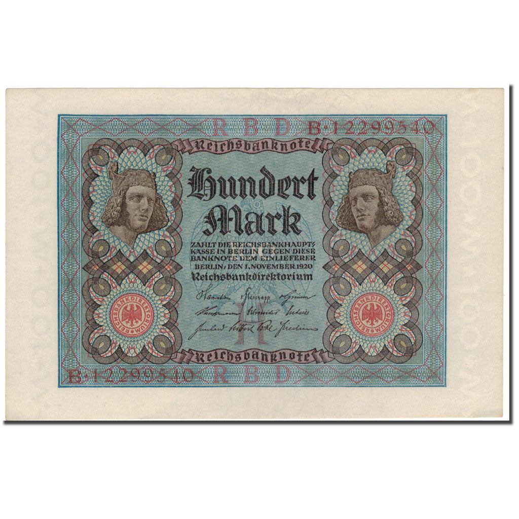 Banknote, Germany, 100 Mark, 1920-11-01, KM:69b, UNC(63)