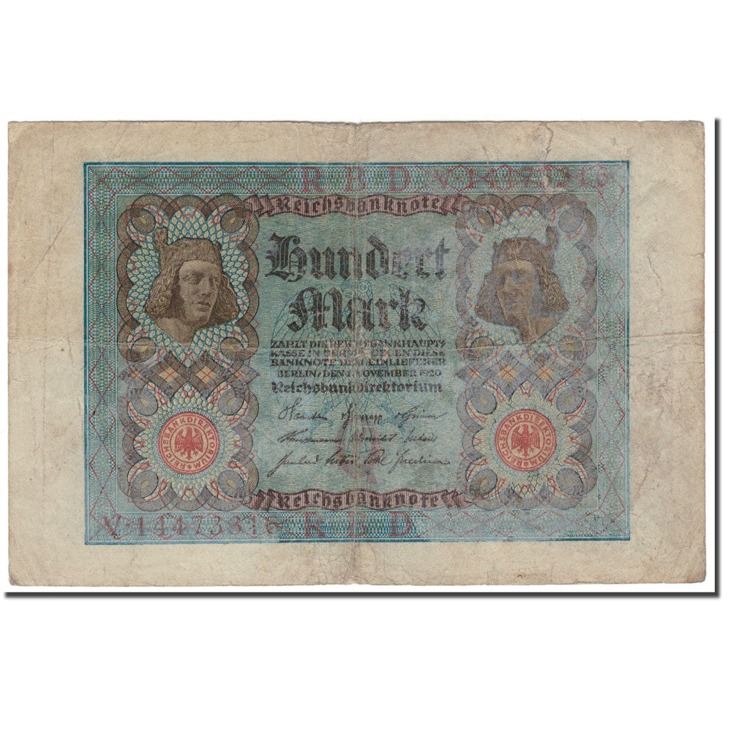 Banknot, Niemcy, 100 Mark, 1920-11-01, KM:69b, F(12-15)