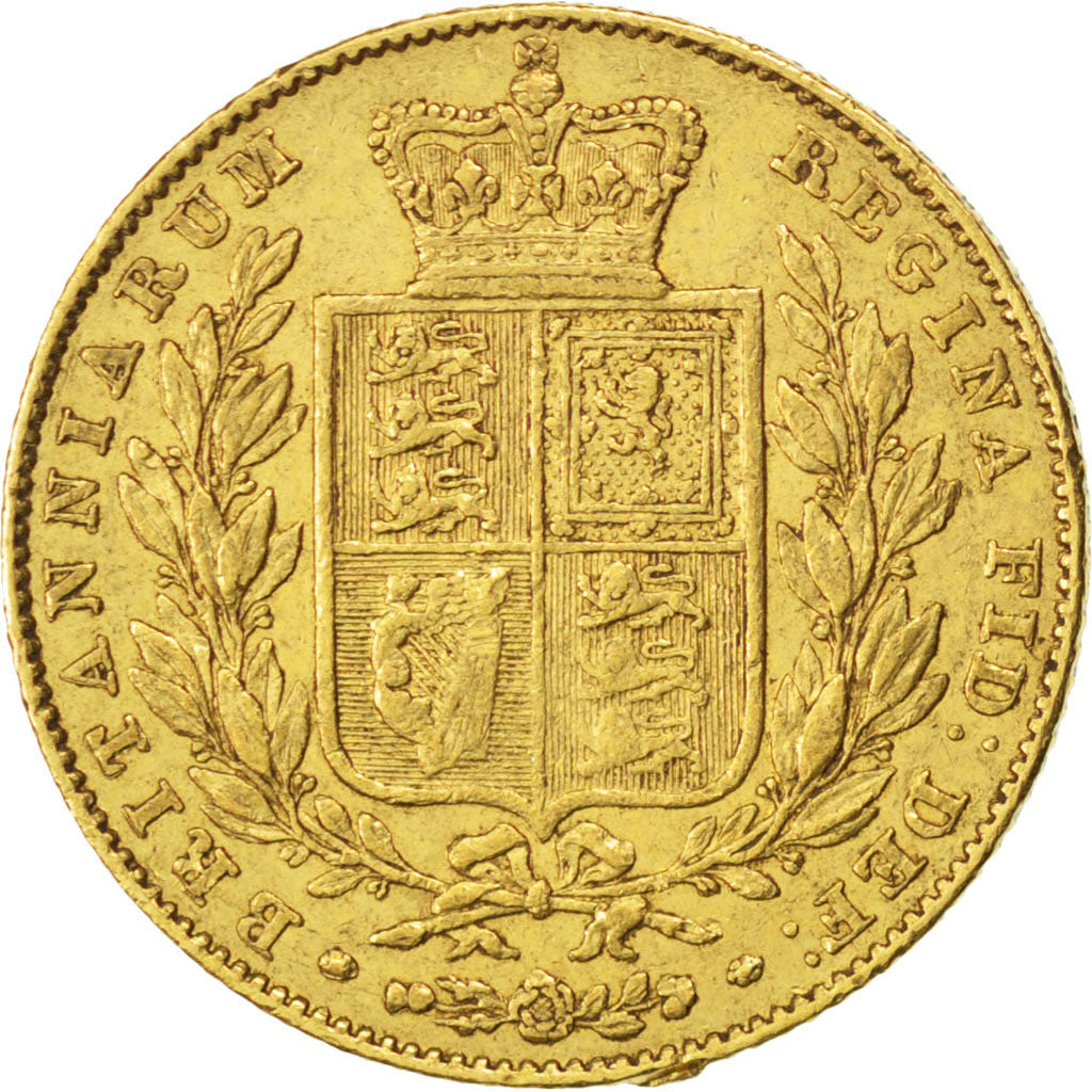 Great Britain, Souverain, 1842, KM #736.1, EF(40-45), Gold, 7.95