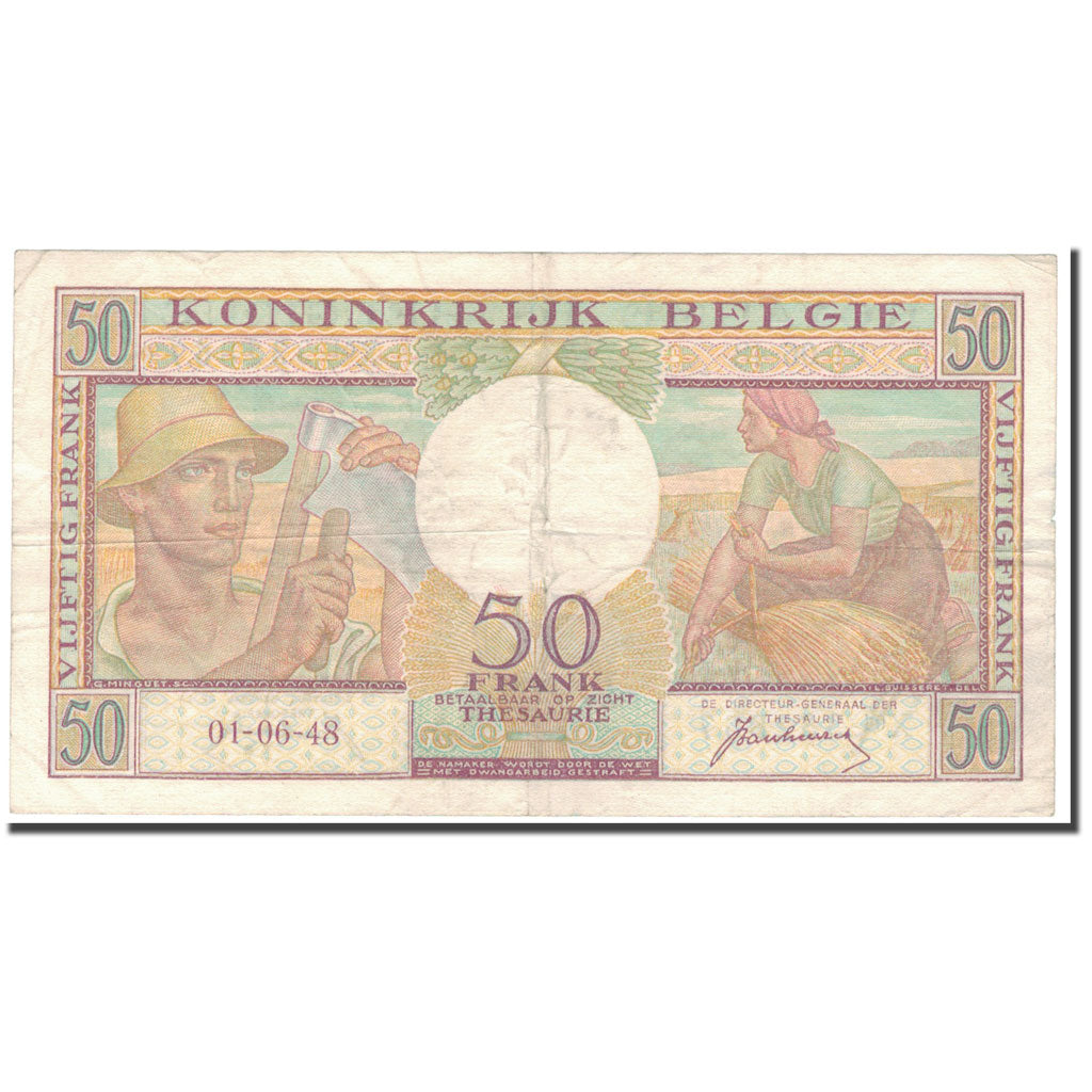 Banknote, Belgium, 50 Francs, 1948-06-01, KM:133a, VF(30-35)