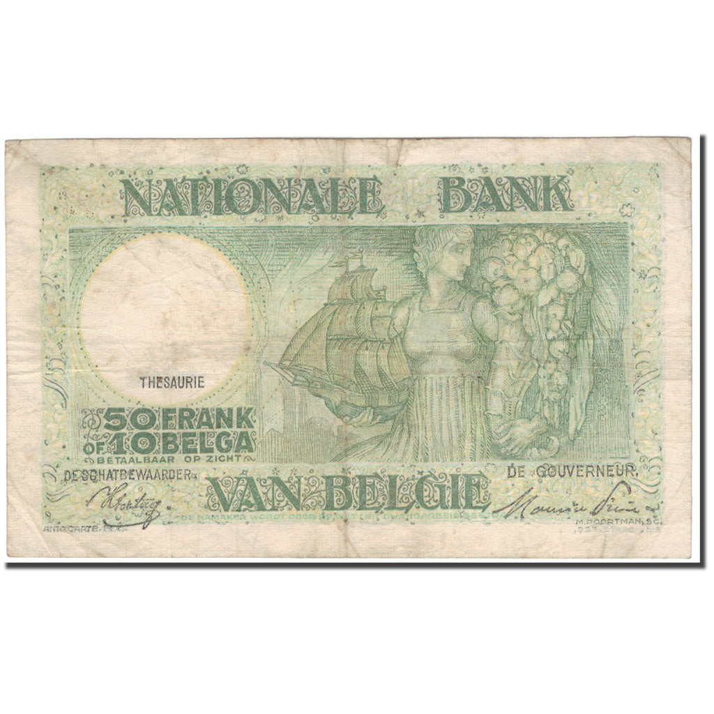 Billet, Belgique, 50 Francs-10 Belgas, 1944-11-23, KM:106, TB