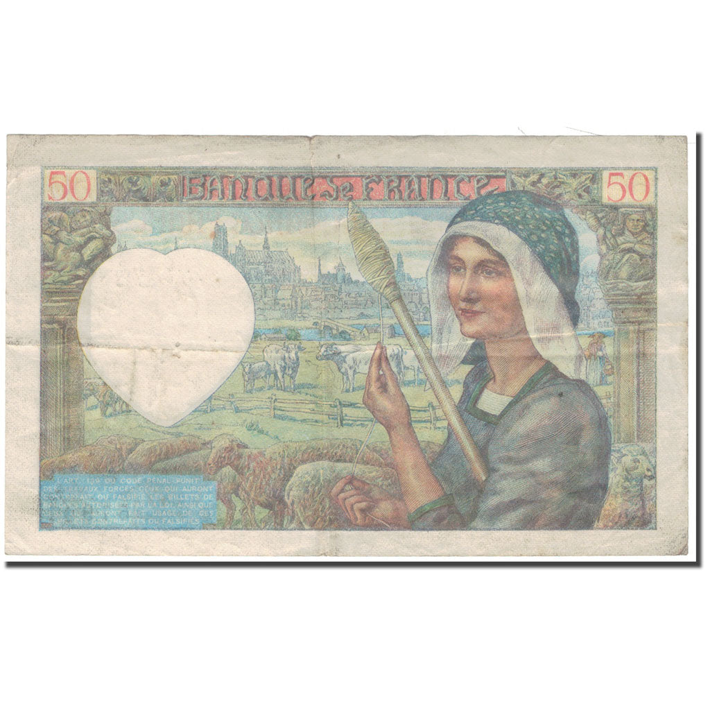 France, 50 Francs, 50 F 1940-1942 ''Jacques Coeur'', 1942-01-08, F(12-15)