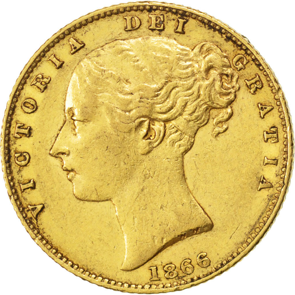 Great Britain, Souverain, 1866, KM #736.2, EF(40-45), Gold, 7.97
