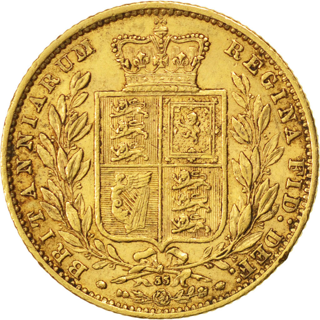 Great Britain, Souverain, 1866, KM #736.2, EF(40-45), Gold, 7.97