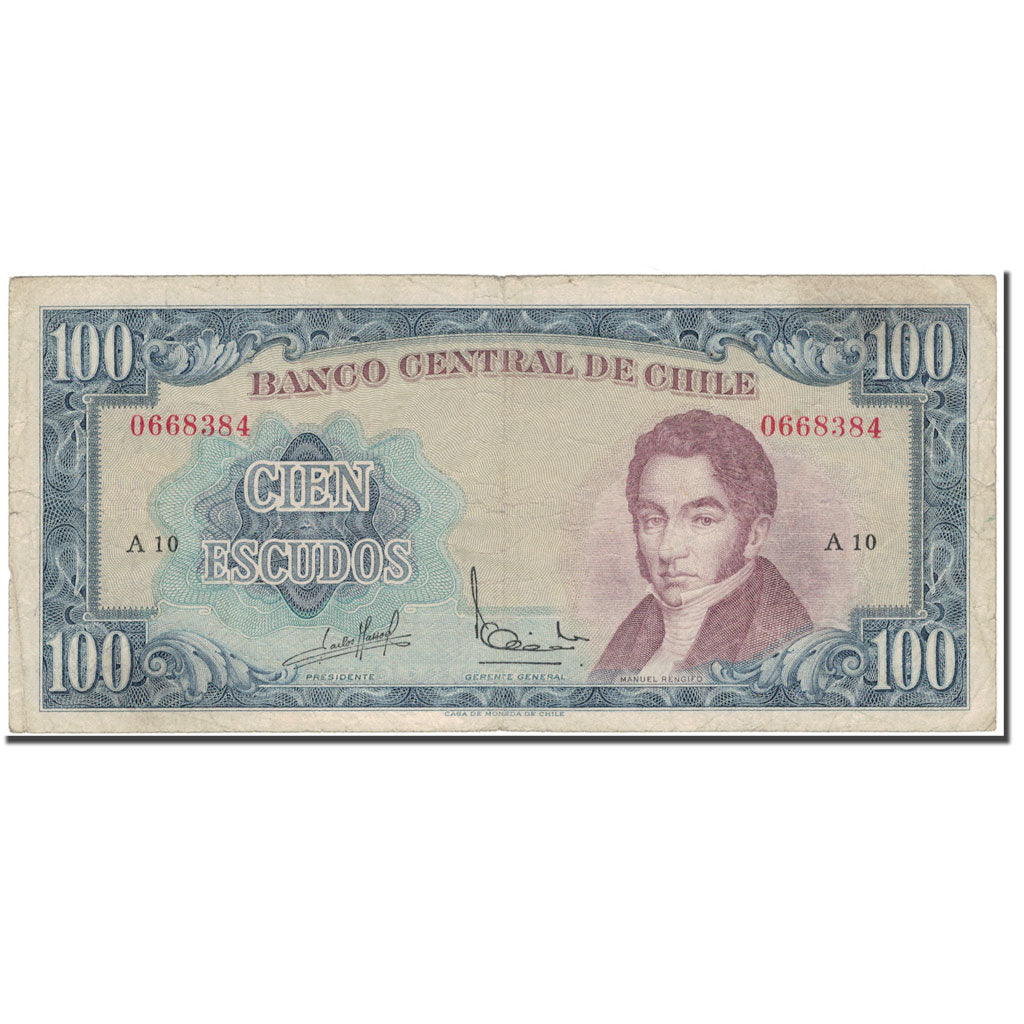 Banknote, Chile, 100 Escudos, 1964, KM:141a, VF(20-25)