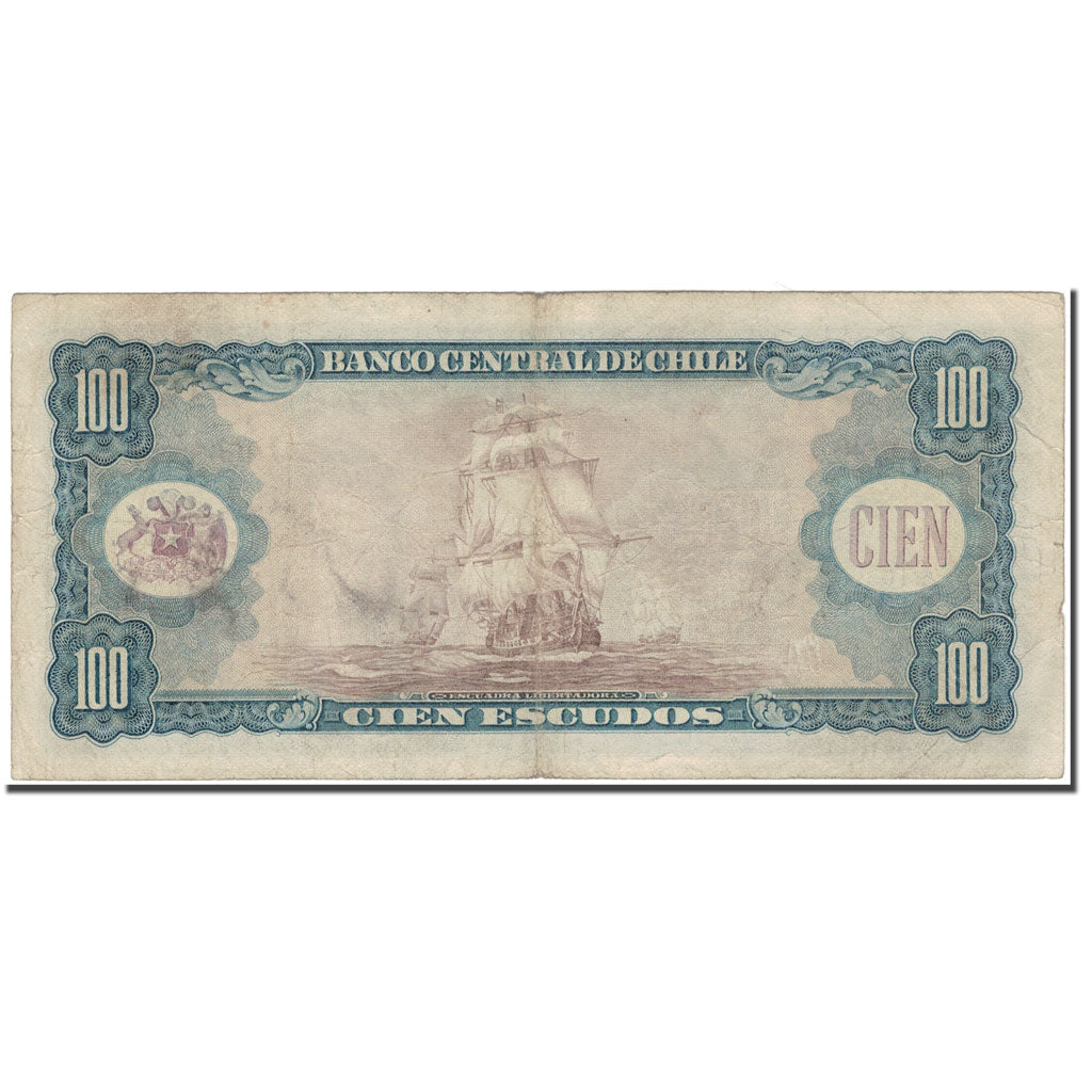 Banknote, Chile, 100 Escudos, 1964, KM:141a, VF(20-25)