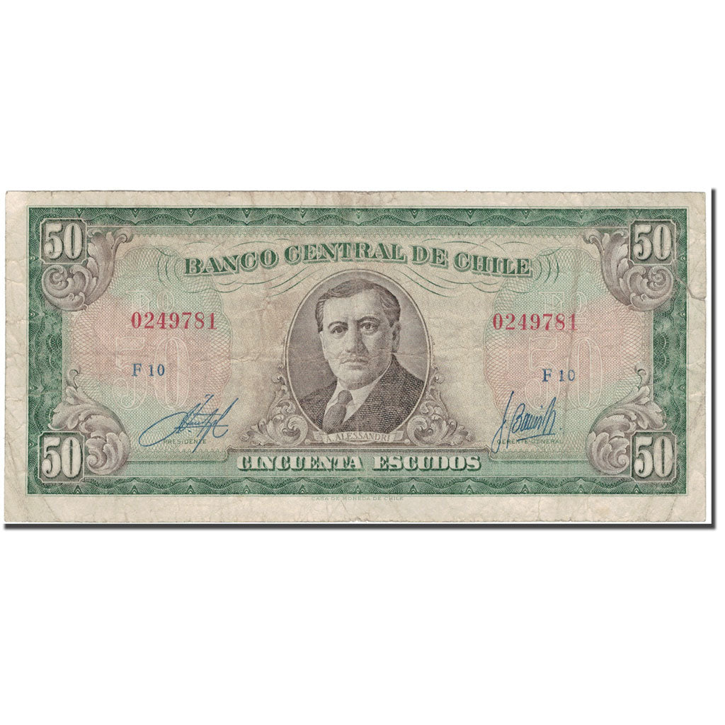 Banknote, Chile, 50 Escudos, 1964, KM:140b, VF(20-25)