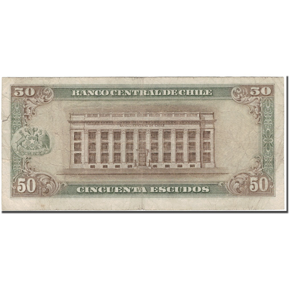 Banknote, Chile, 50 Escudos, 1964, KM:140b, VF(20-25)