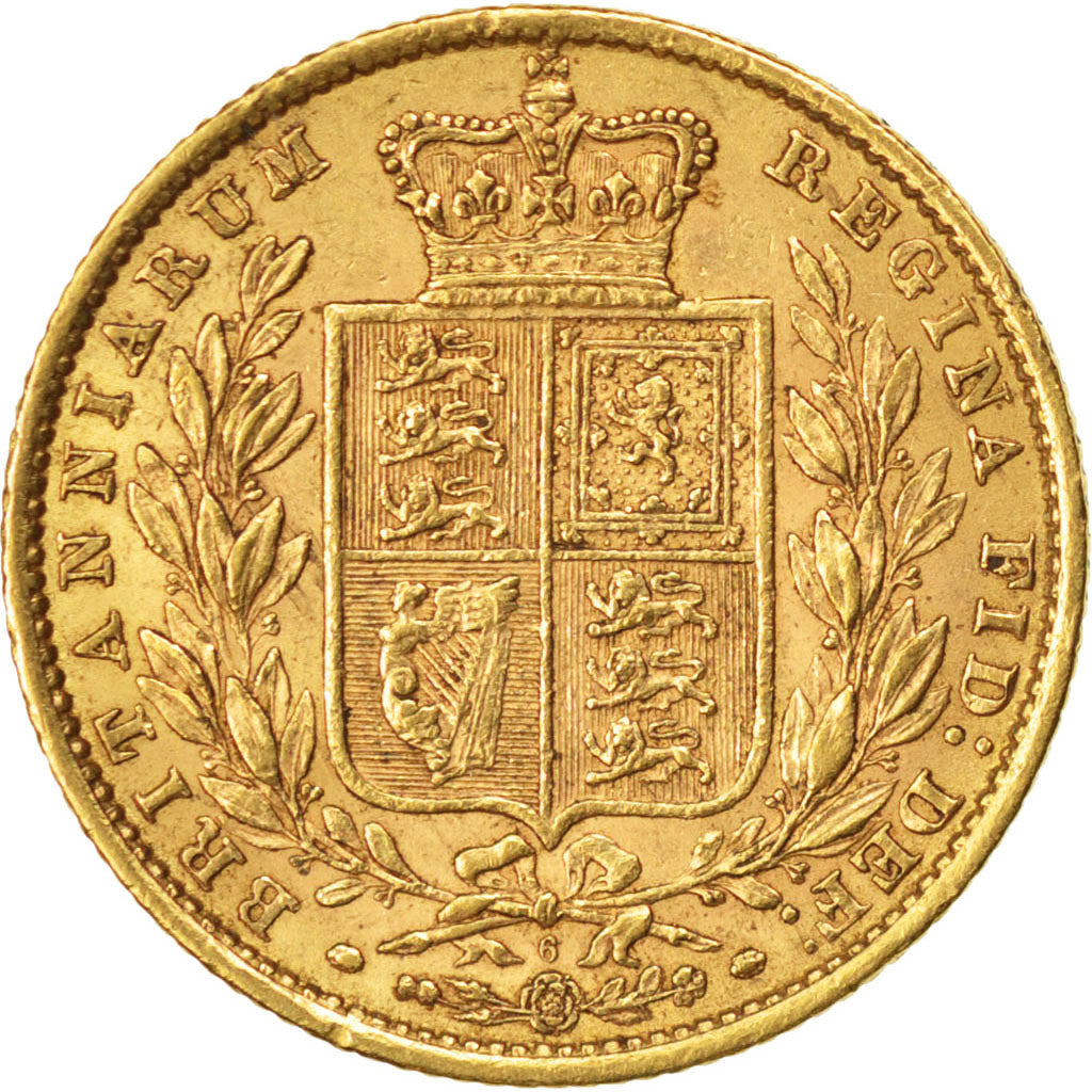 GREAT BRITAIN, Sovereign, 1872, KM #736.2, EF(40-45), Gold, 7.97