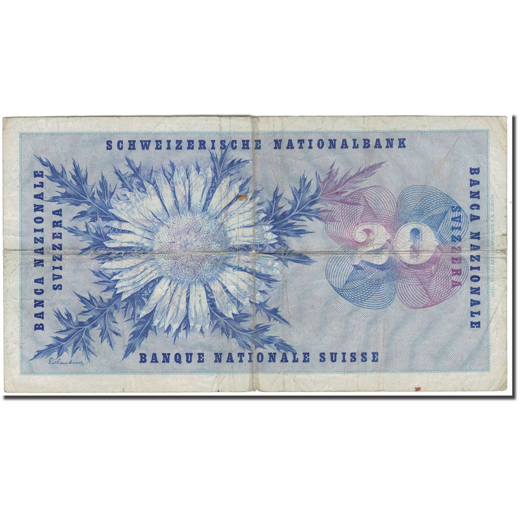 Banknote, Switzerland, 20 Franken, 1971-02-10, KM:46s, VF(20-25)