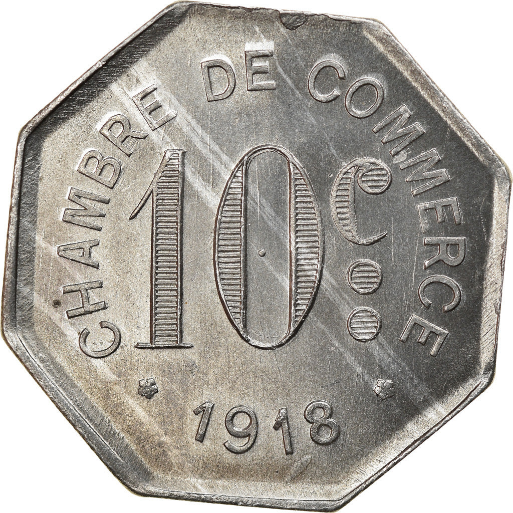 Coin, France, Chambre de Commerce, Rouen, 10 Centimes, 1918, MS(63), Aluminium