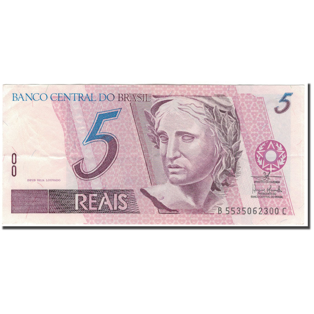 Banknote, Brazil, 5 Reais, 1997, KM:244Ag, AU(55-58)