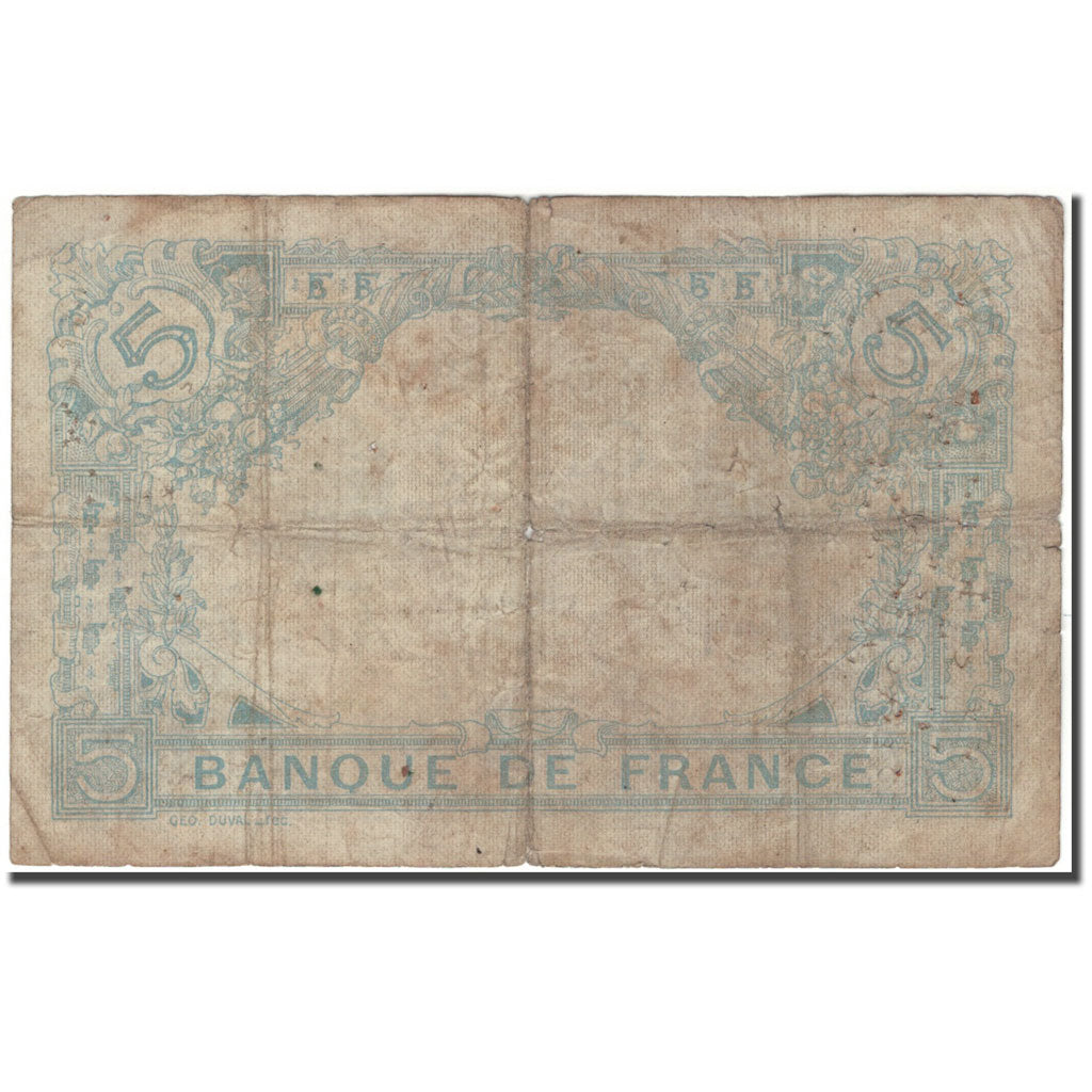 Frankreich, 5 Francs, 5 F 1912-1917 ''Bleu'', 1914-04-04, SGE, Fayette:2.22