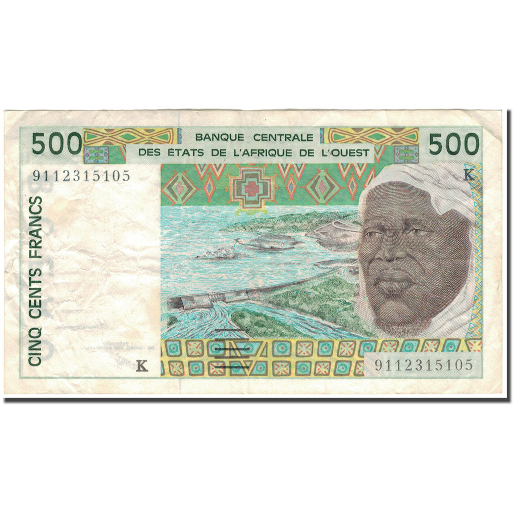 Banknote, West African States, 500 Francs, 1991, KM:710Ka, VF(30-35)