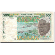 Banknote, West African States, 500 Francs, 1991, KM:710Ka, VF(30-35)