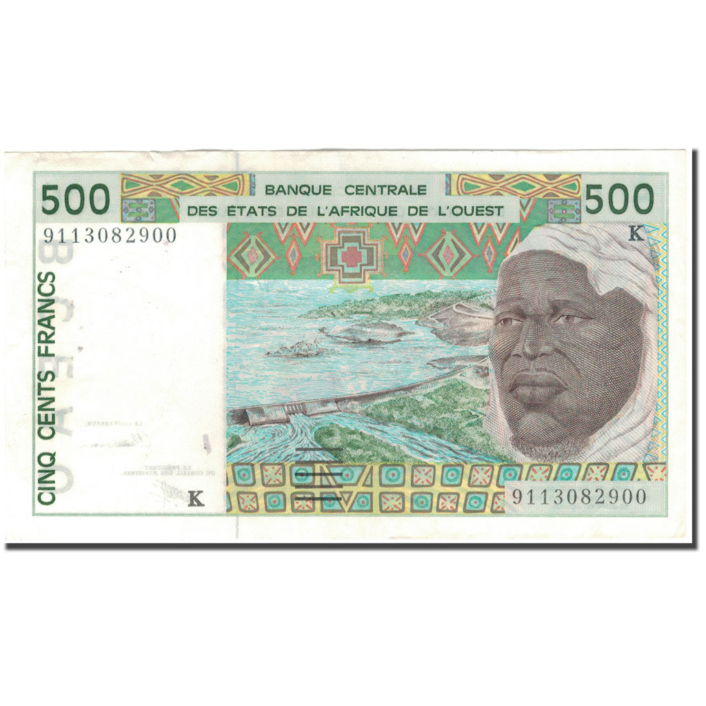 Banknote, West African States, 500 Francs, 1991, KM:710Ka, EF(40-45)