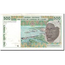 Banknote, West African States, 500 Francs, 1991, KM:710Ka, EF(40-45)