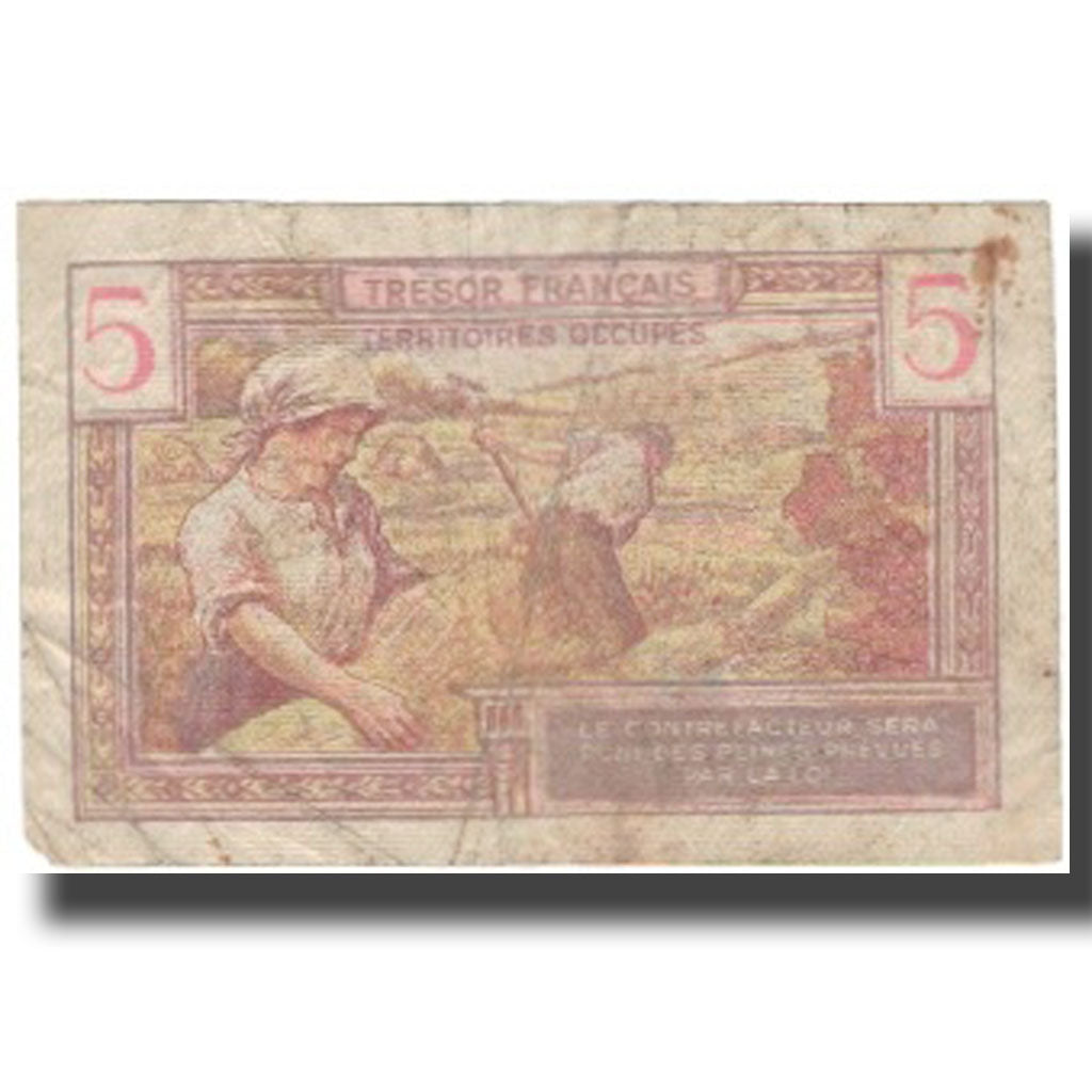 Frankreich, 5 Francs, 1947 French Treasury, 1947, SGE+, Fayette:29.1, KM:M6a