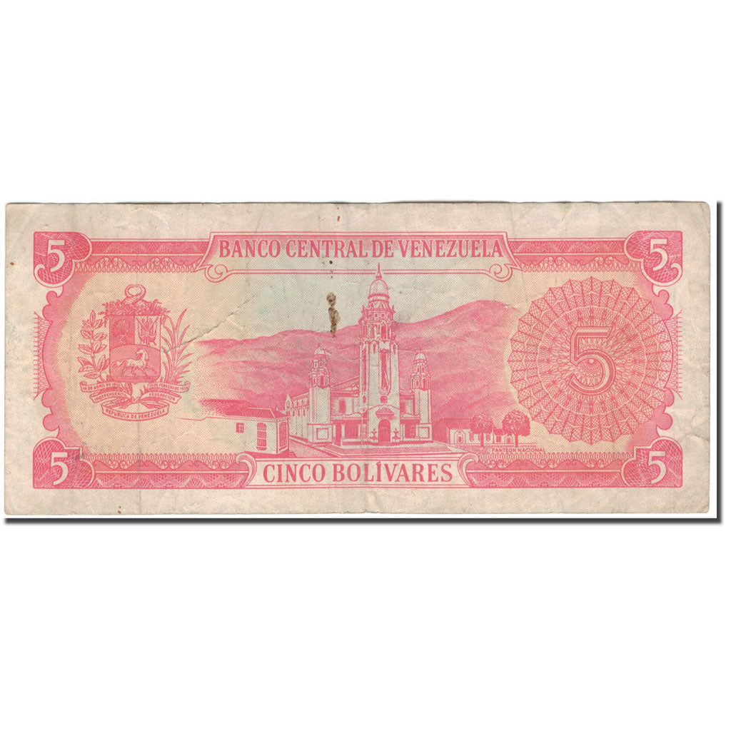 Banknote, Venezuela, 5 Bolivares, 1989-09-21, KM:70b, VF(20-25)