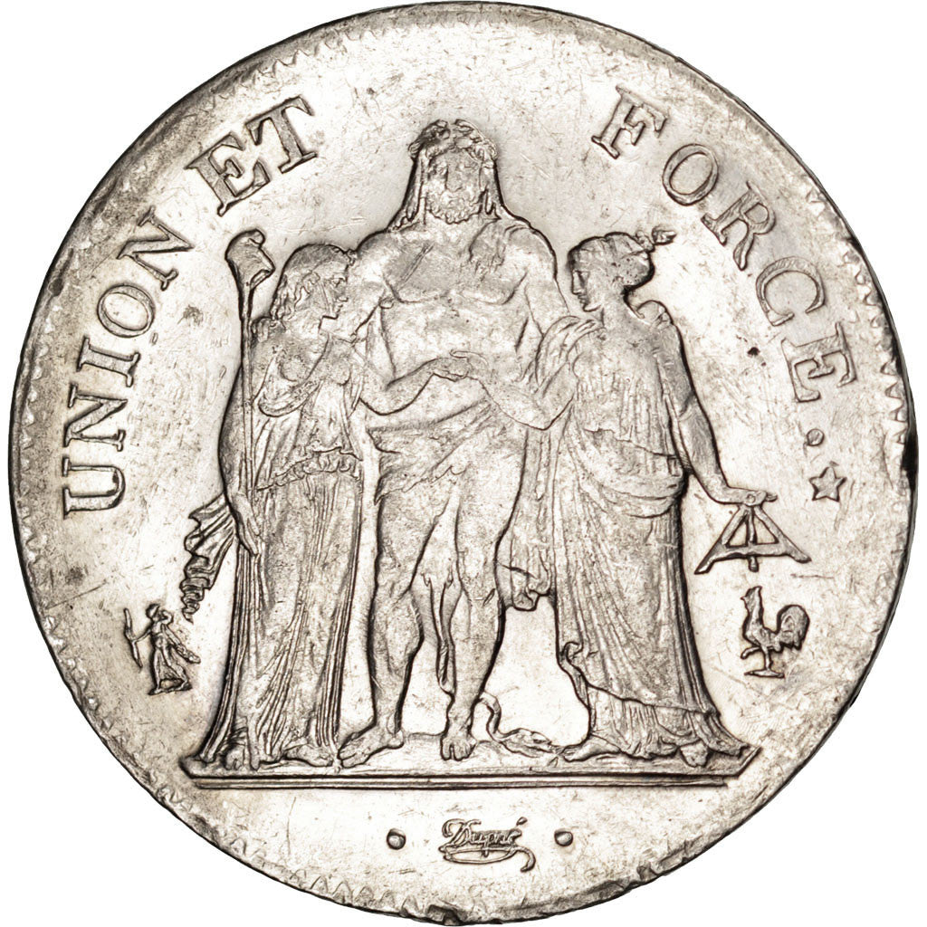 Coin, France, Union et Force, 5 Francs, AN 11, Paris, AU(50-53), Silver