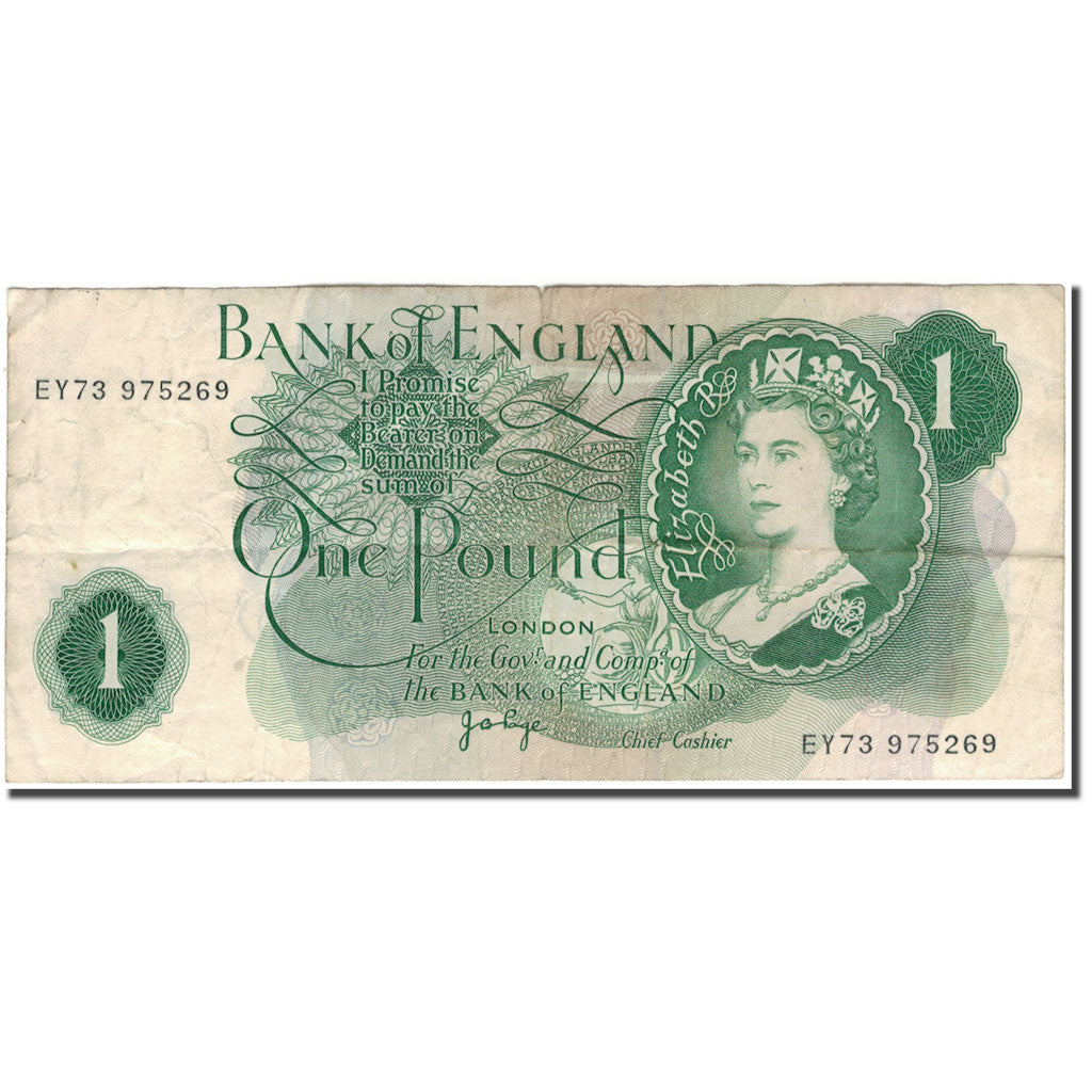 Banknote, Great Britain, 1 Pound, Undated (1970-77), KM:374g, VF(20-25)