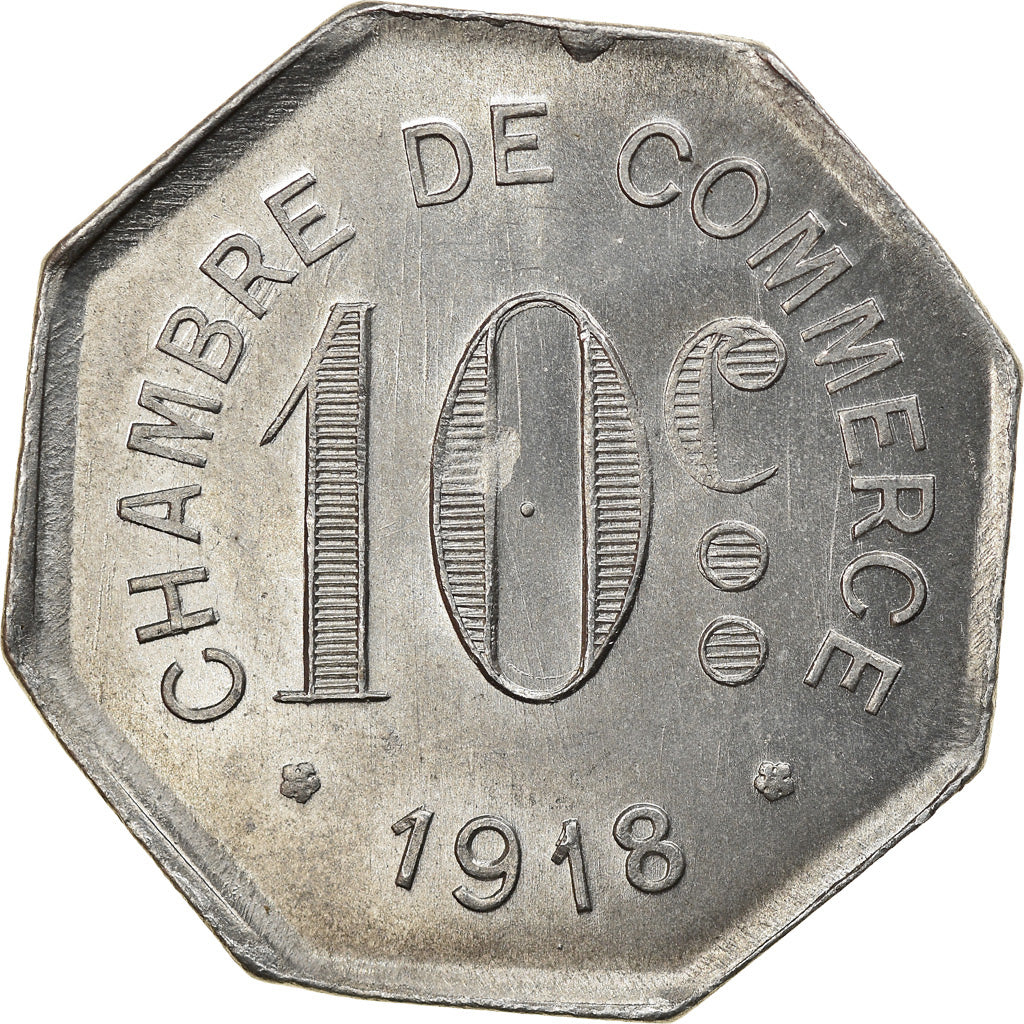 Coin, France, Chambre de Commerce, Rouen, 10 Centimes, 1918, MS(63), Aluminium