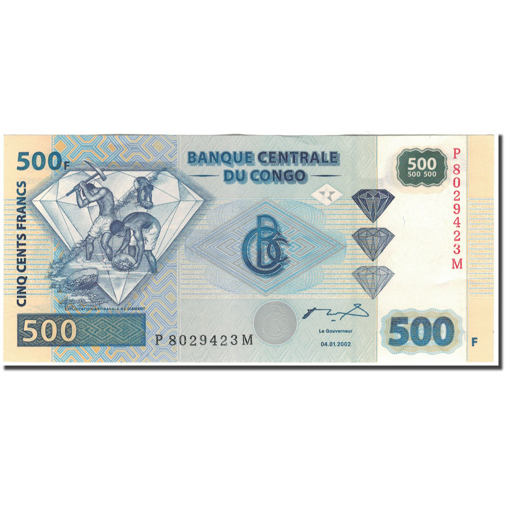 Banknote, Congo Democratic Republic, 500 Francs, 2002-01-04, KM:96a, UNC(60-62)
