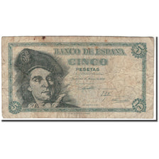Banknote, Spain, 5 Pesetas, 1948-03-05, KM:136a, VG(8-10)