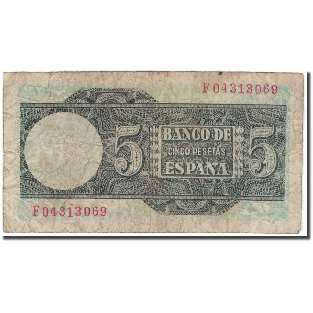 Banknote, Spain, 5 Pesetas, 1948-03-05, KM:136a, VG(8-10)